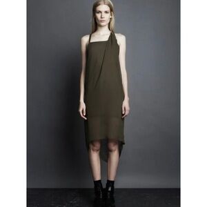 Helmut Lang leather and silk dress